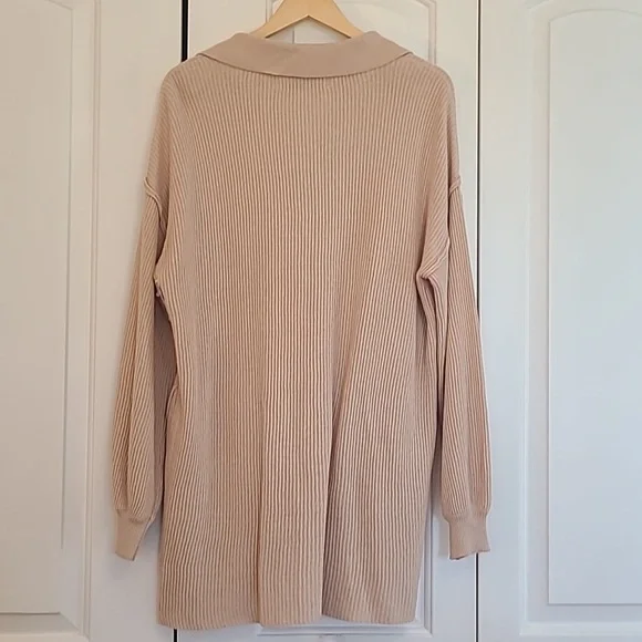 Free People Beach Picnic Sweater Mini Dress Oversized Size S Color: Natural - Picture 6 of 14